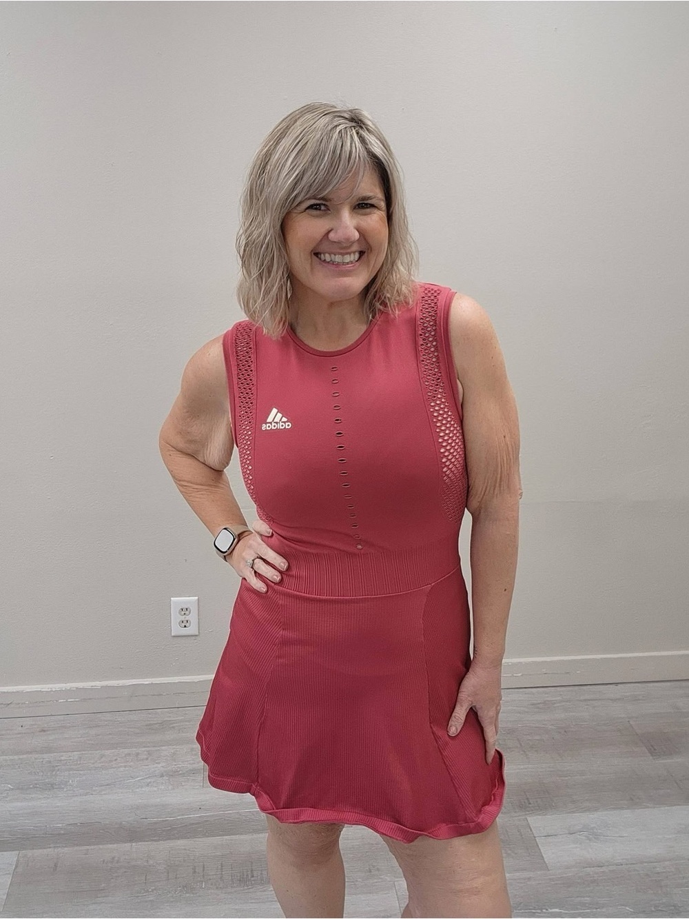 Adidas Coral Pink Sleeveless Tennis Dress